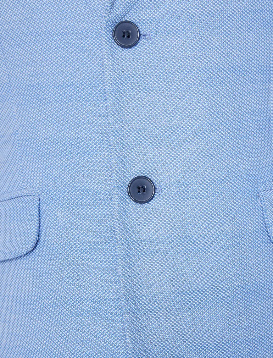 10821 Blue Classic Collar Blazer