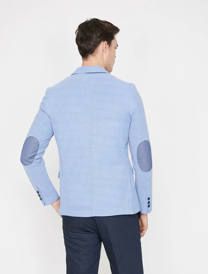 10821 Blue Classic Collar Blazer