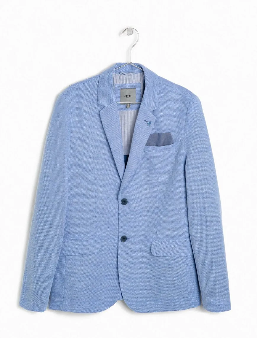 10821 Blue Classic Collar Blazer