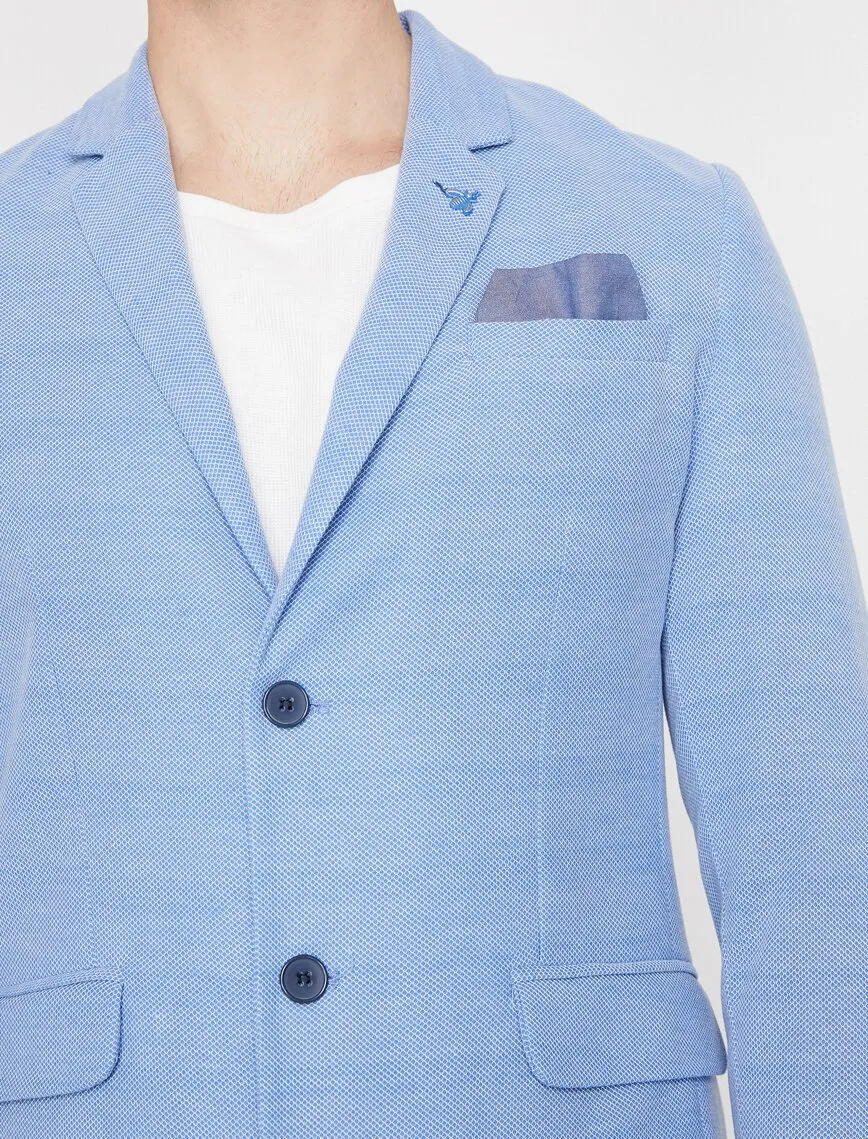 10821 Blue Classic Collar Blazer