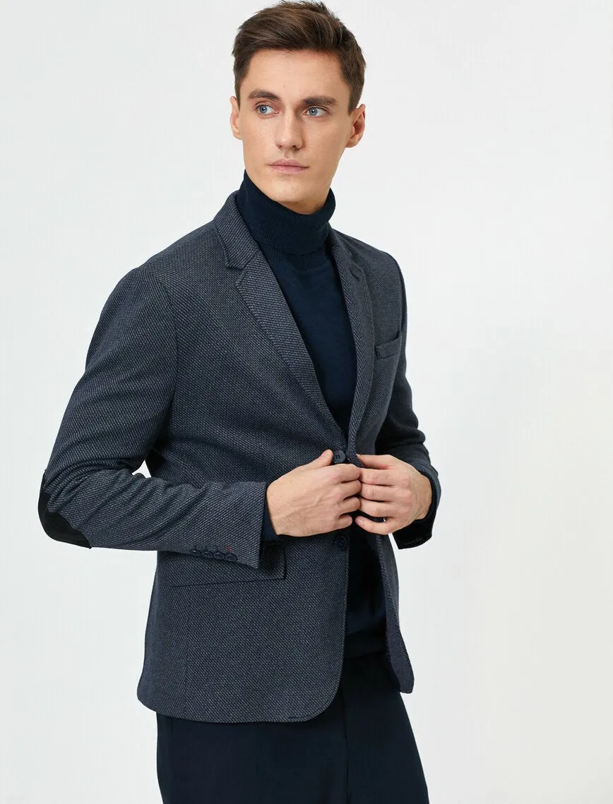 17484 Anthracite Two Button Elbow Patched Jacket