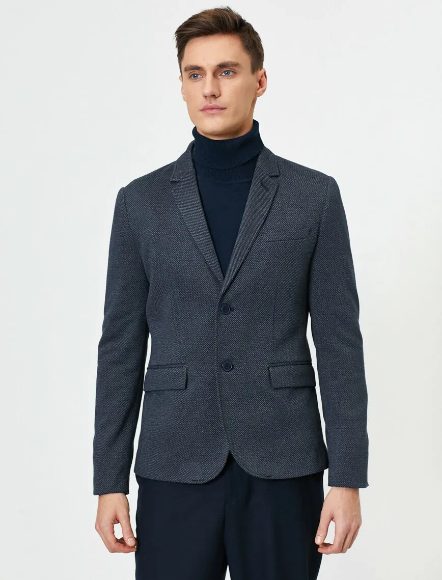 17484 Anthracite Two Button Elbow Patched Jacket