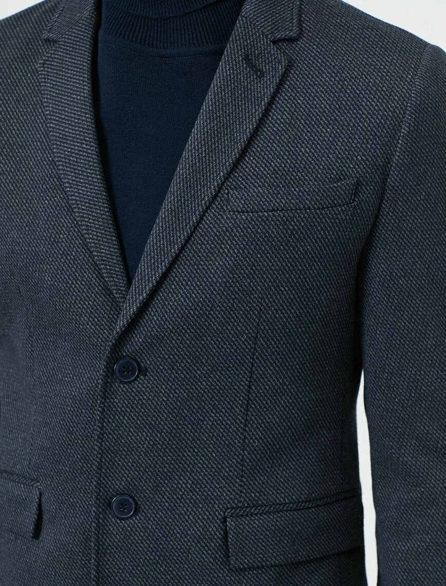 17484 Anthracite Two Button Elbow Patched Jacket
