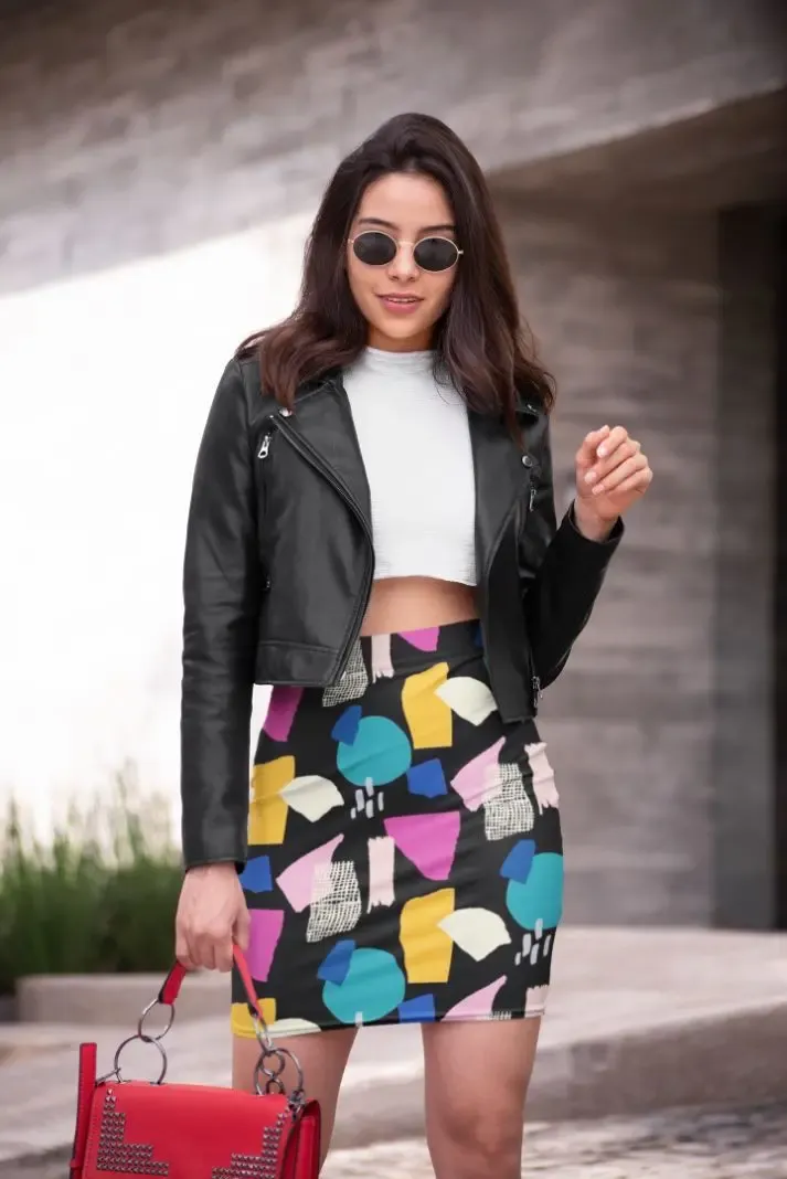 Abstract Pattren (19) Pencil Skirt
