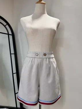 Beige Ouji Sailor Theme Shorts with Contrast Trim