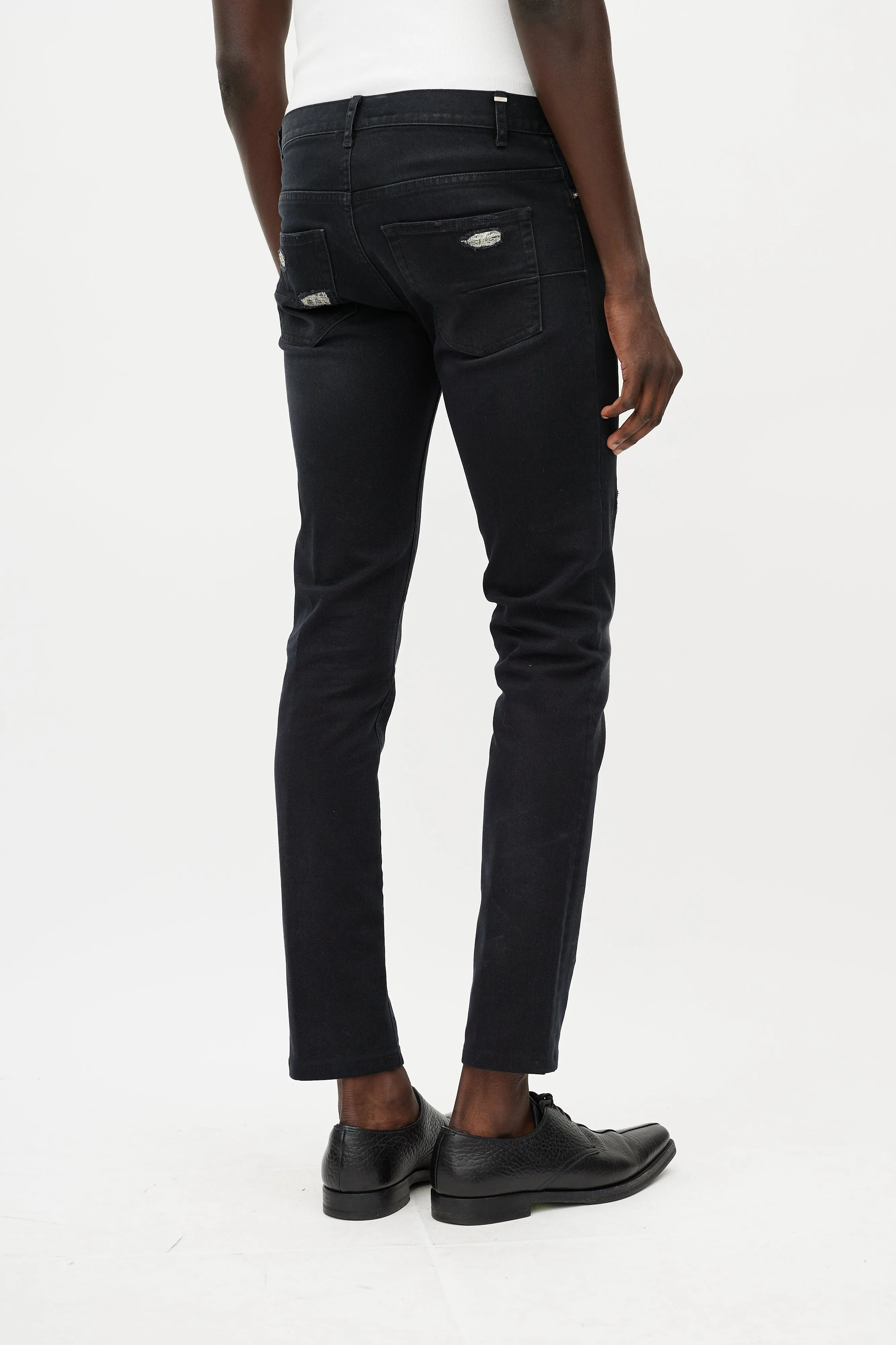 Black & Silver Distressed Jeans