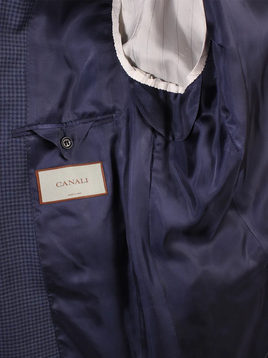 Canali Super 120s Wool Sport Jacket in Classic Blue Check