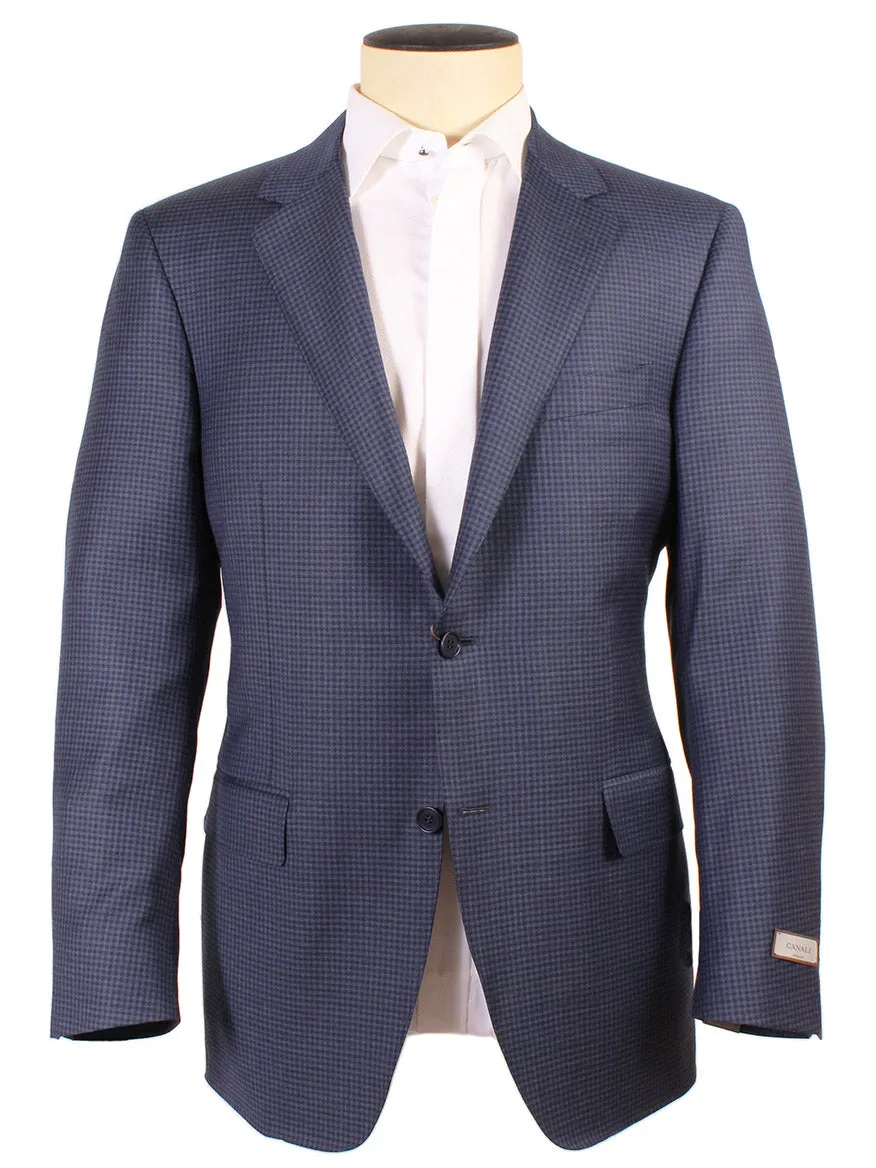 Canali Super 120s Wool Sport Jacket in Classic Blue Check