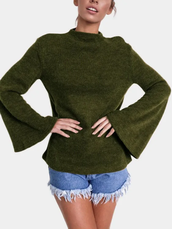 Custom Perkins Collar Plain Long Sleeve Top