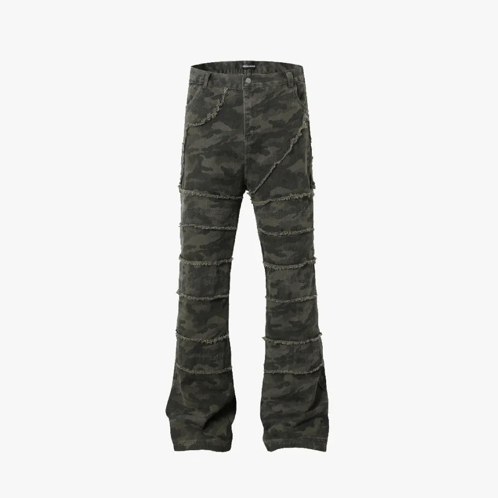 Dark Camo Flare Pants