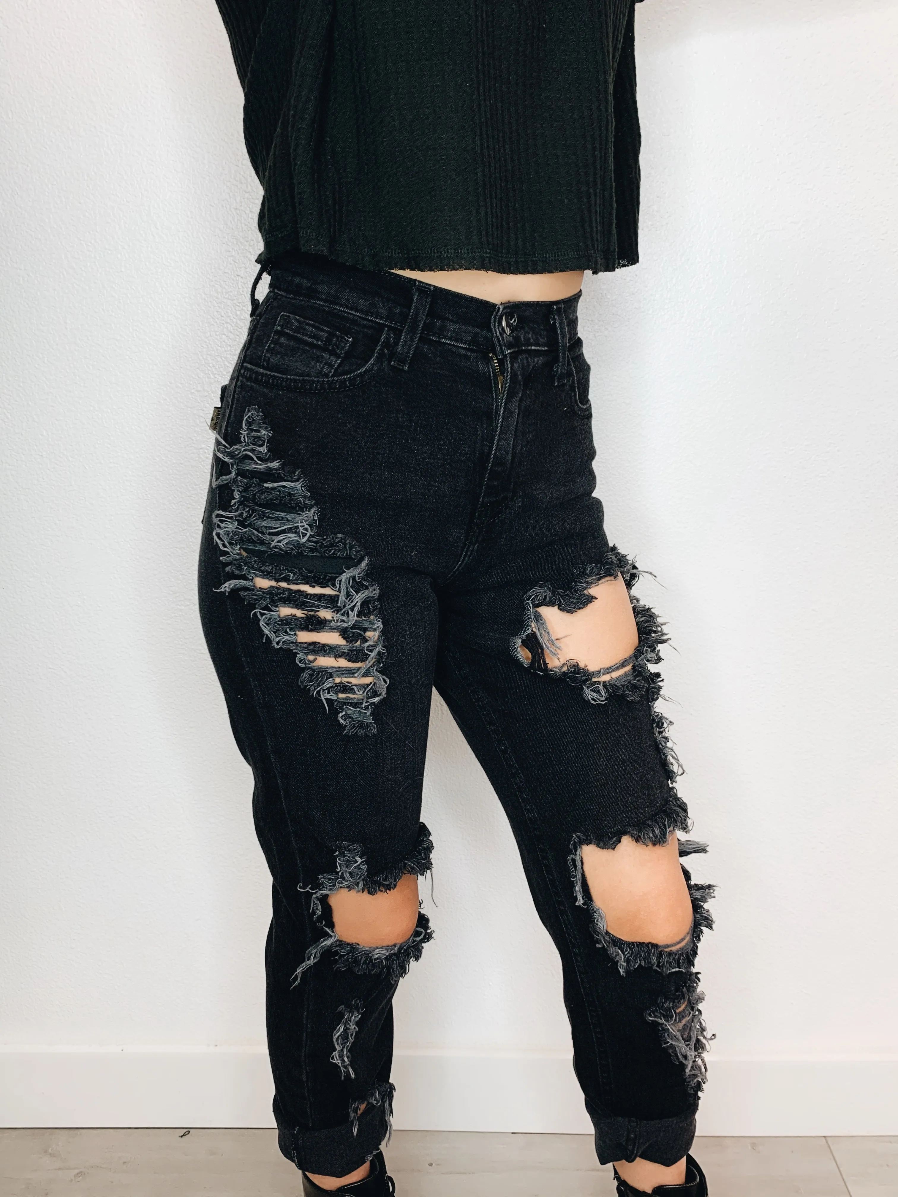 Distressed Mom Jeans