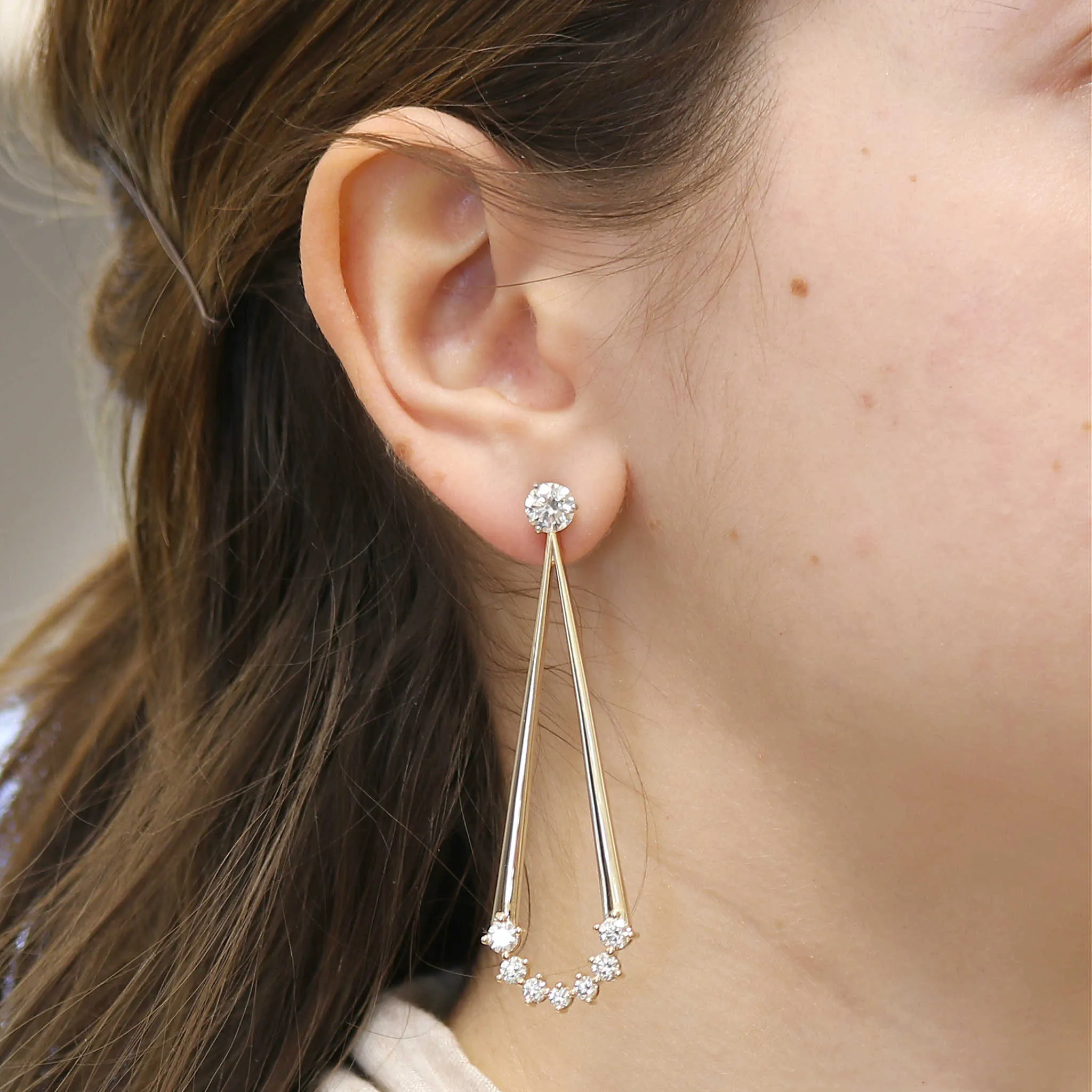 Graduated Diamond Drop Earring Jackets