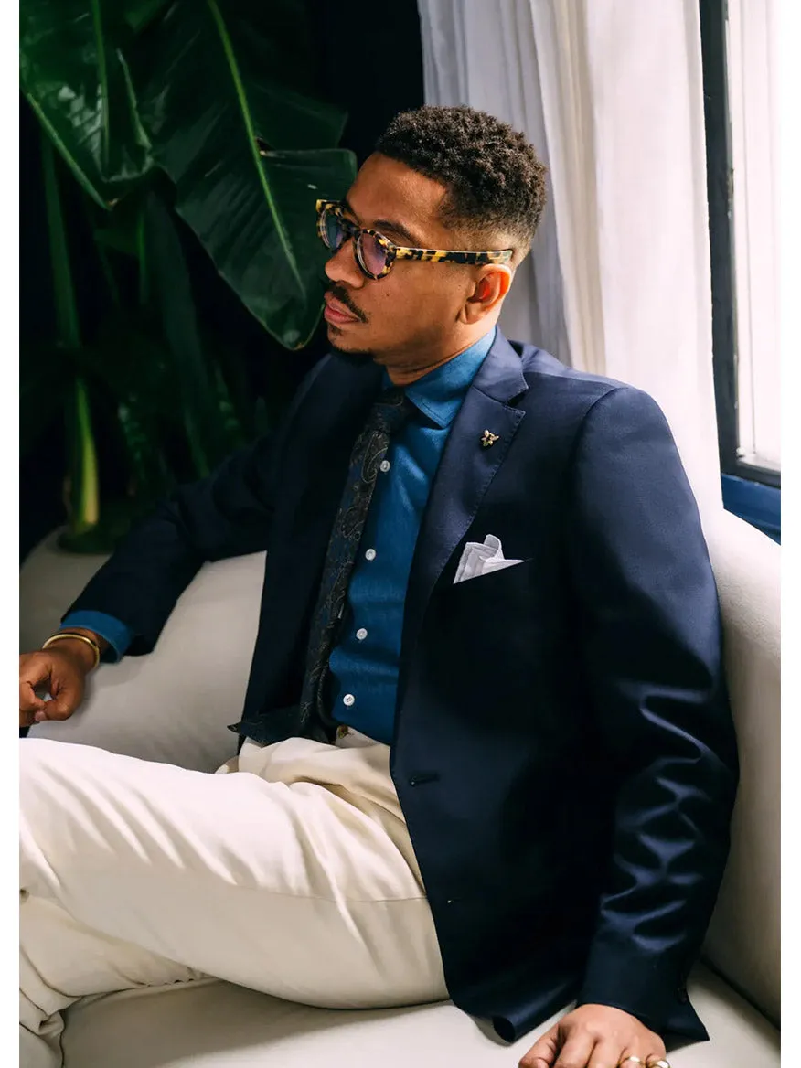Hickey Freeman (Heritage Gold) Navy Traveler Honey Way Blazer