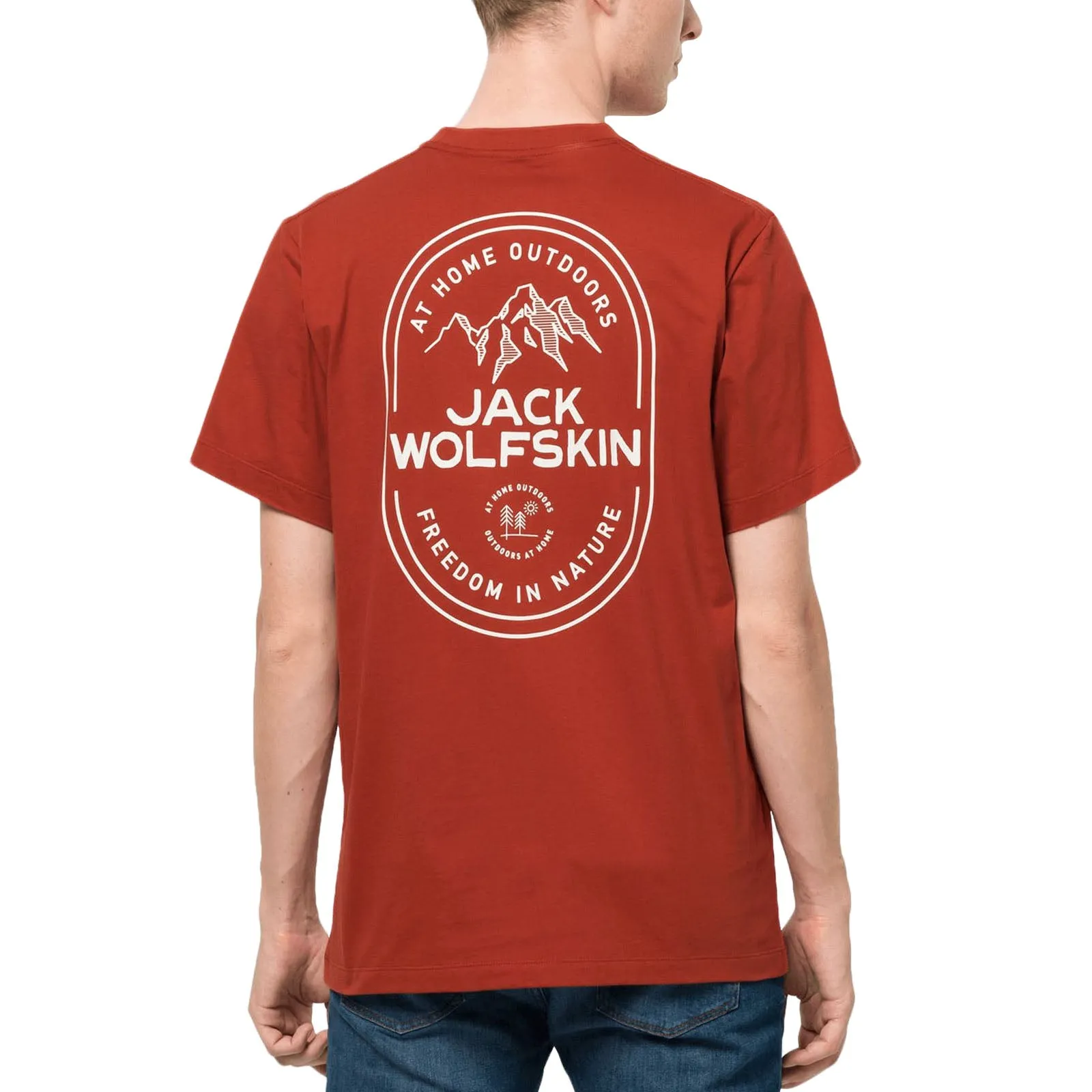 Jack Wolfskin Mens Freedom In Nature Cotton Short Sleeve T-Shirt Top Tee