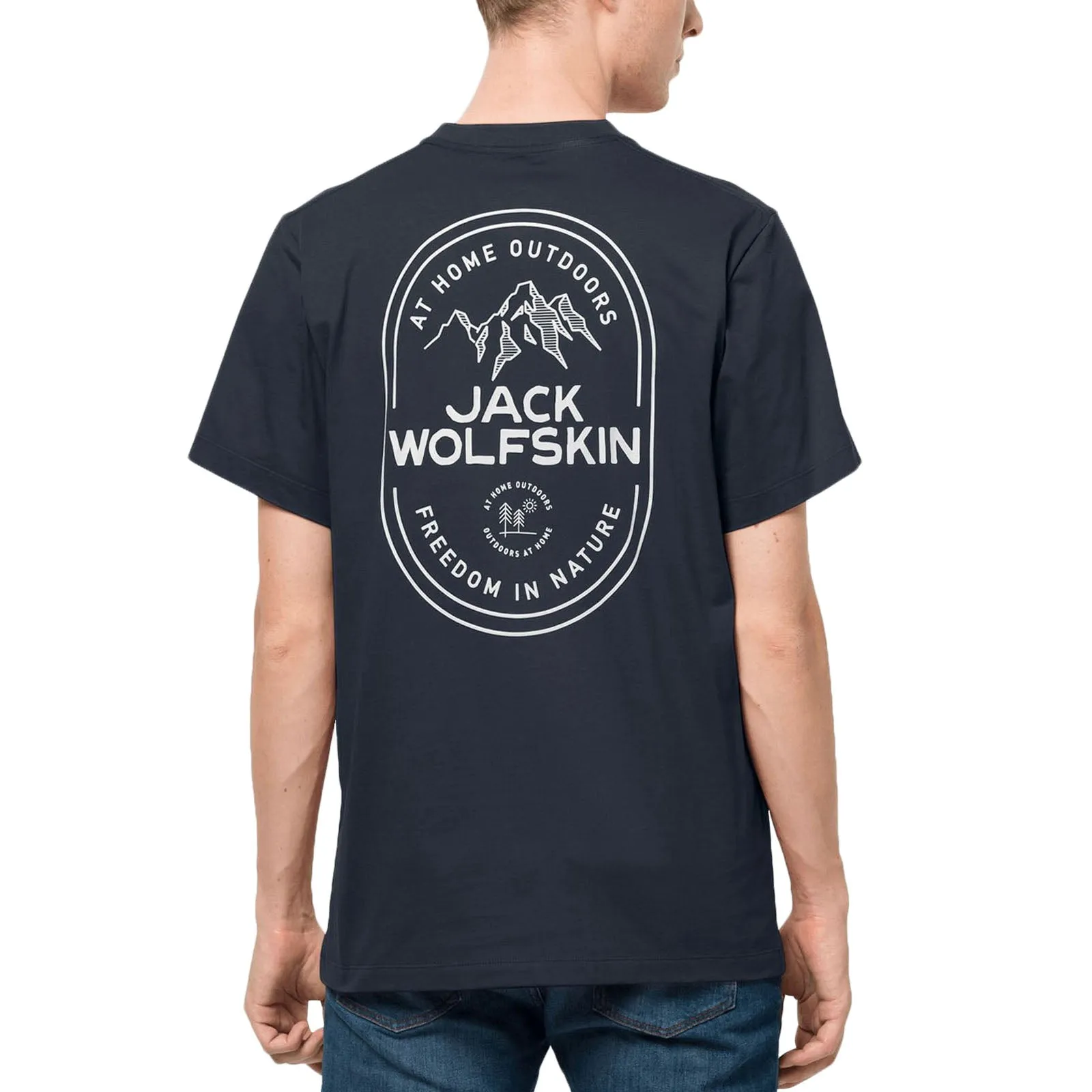 Jack Wolfskin Mens Freedom In Nature Cotton Short Sleeve T-Shirt Top Tee
