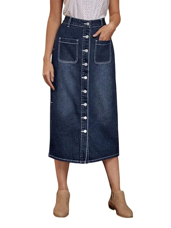 KOTTY Women's Denim Knee-Length Pencil Skirts