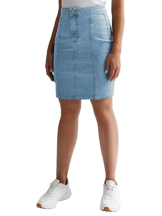 KOTTY Women's Denim Knee-Length Pencil Skirts