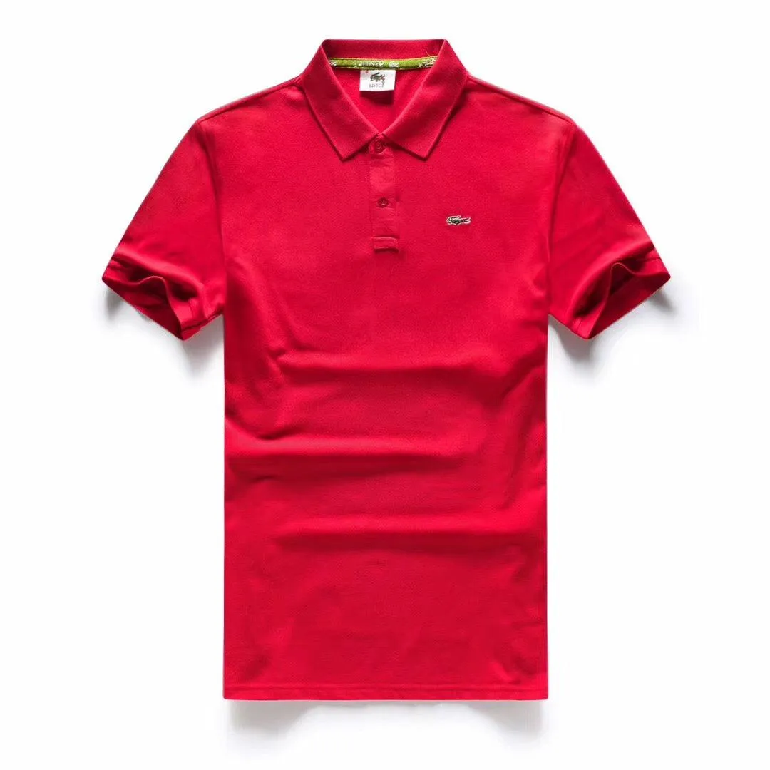 Lacoste Custom Fitted Polo Neck Plain T-Shirt Red