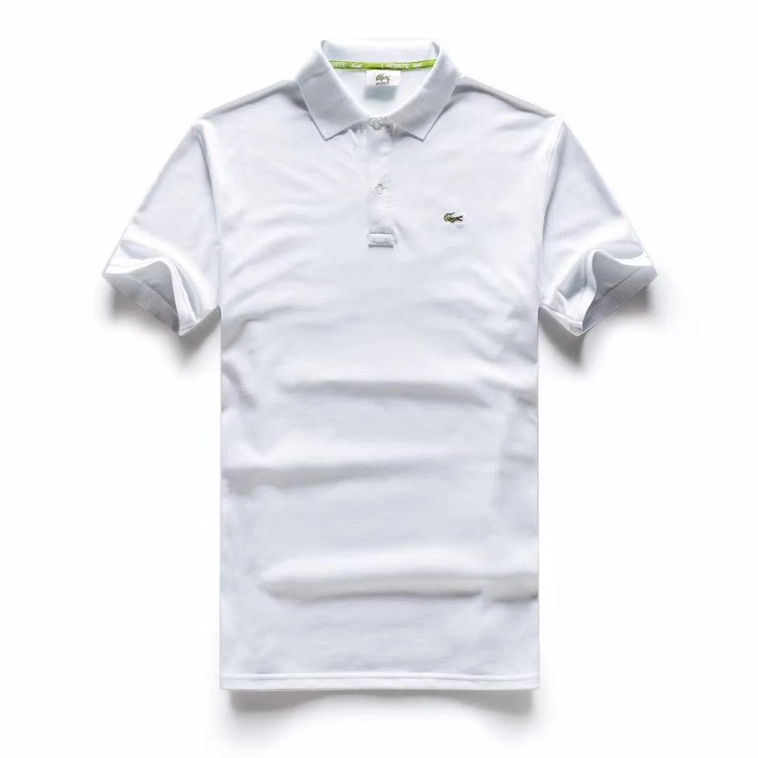 Lacoste Custom Fitted Polo Neck Plain T-Shirt White