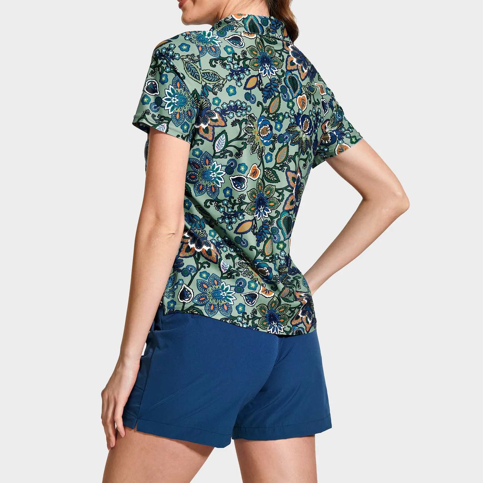 MOTEEPI Women's Short Sleeve Quick Dry Golf Shirt
