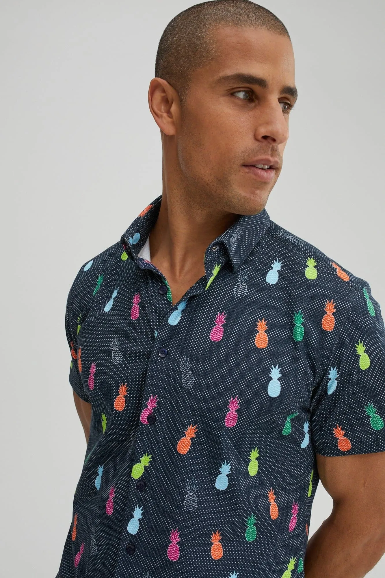 Navy Multicolor Pineapple T-Series DryTouch Shirt