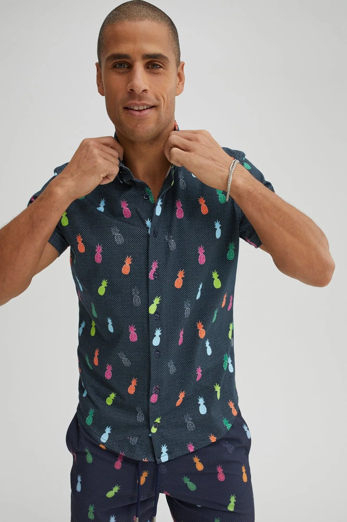 Navy Multicolor Pineapple T-Series DryTouch Shirt