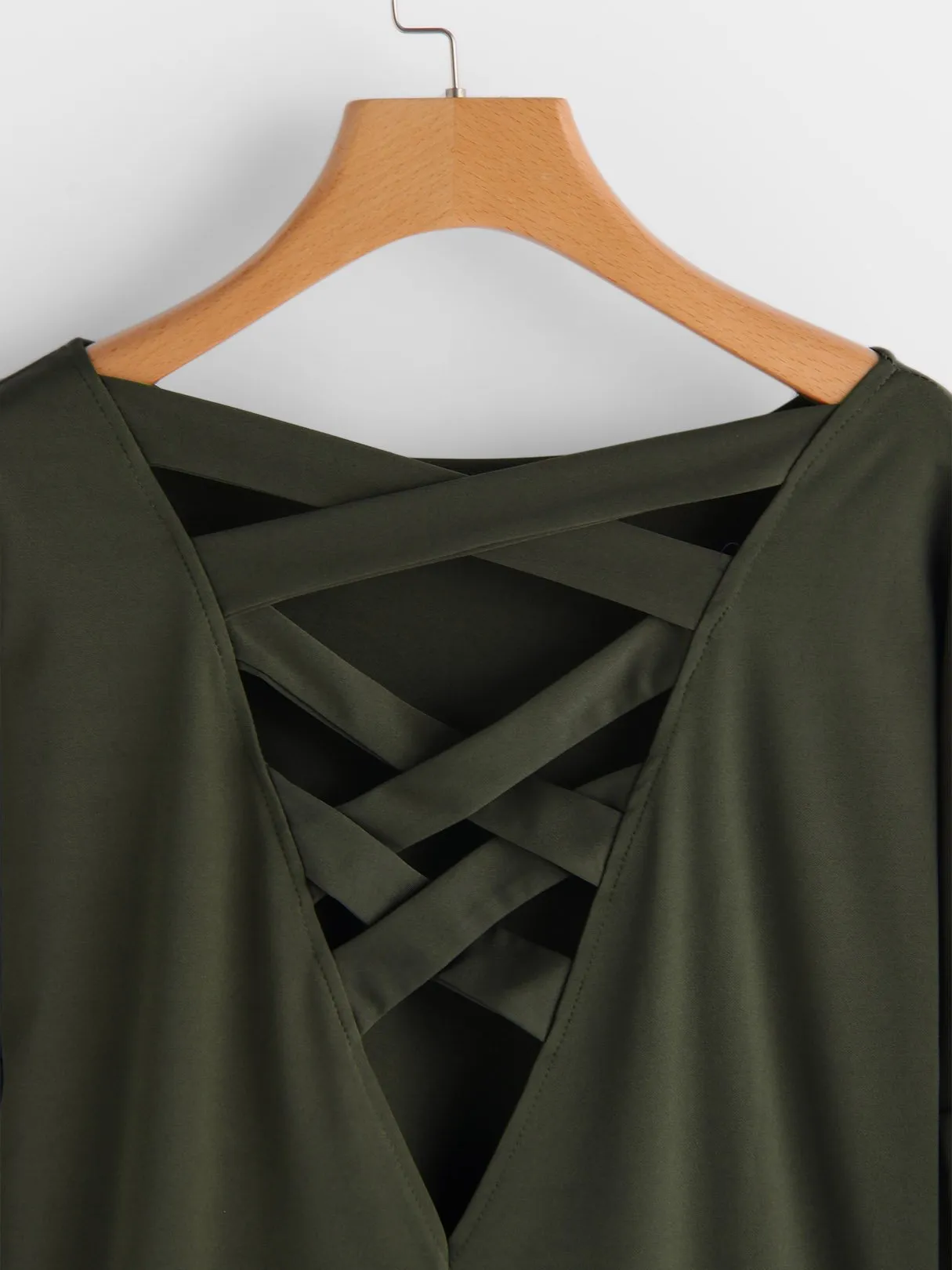 OEM ODM Crew Neck Plain Long Sleeve Army Green T-Shirts