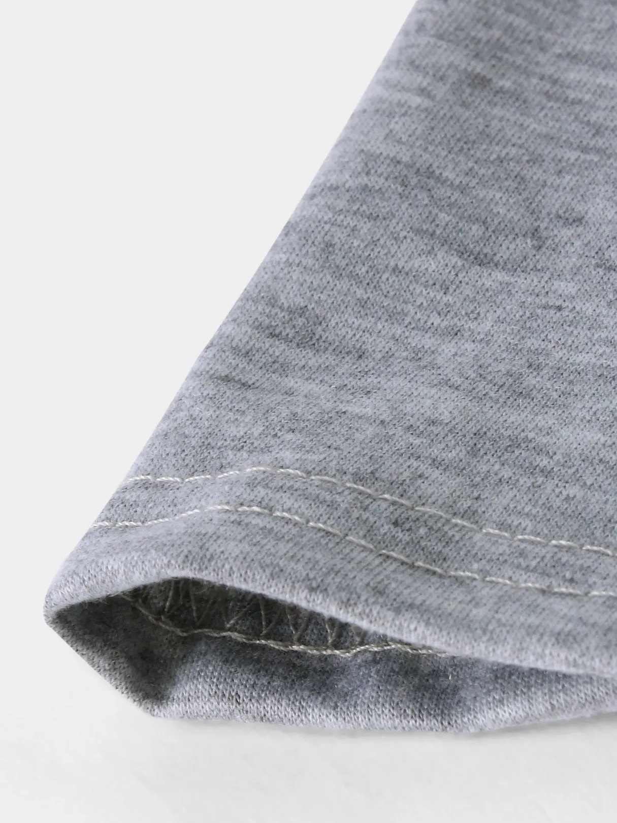 OEM ODM Perkins Collar Plain Crossed Front Long Sleeve Grey Top