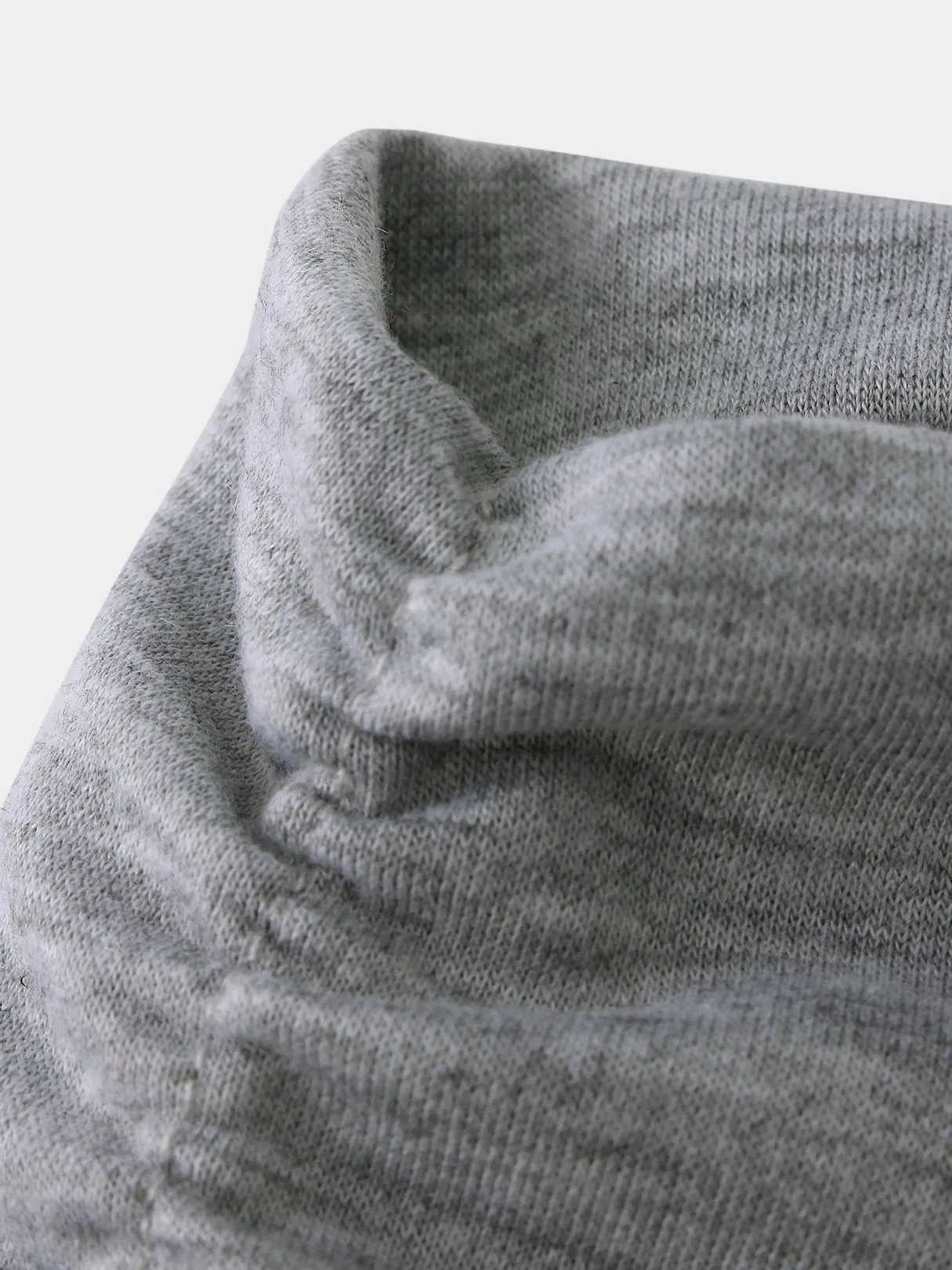 OEM ODM Perkins Collar Plain Crossed Front Long Sleeve Grey Top