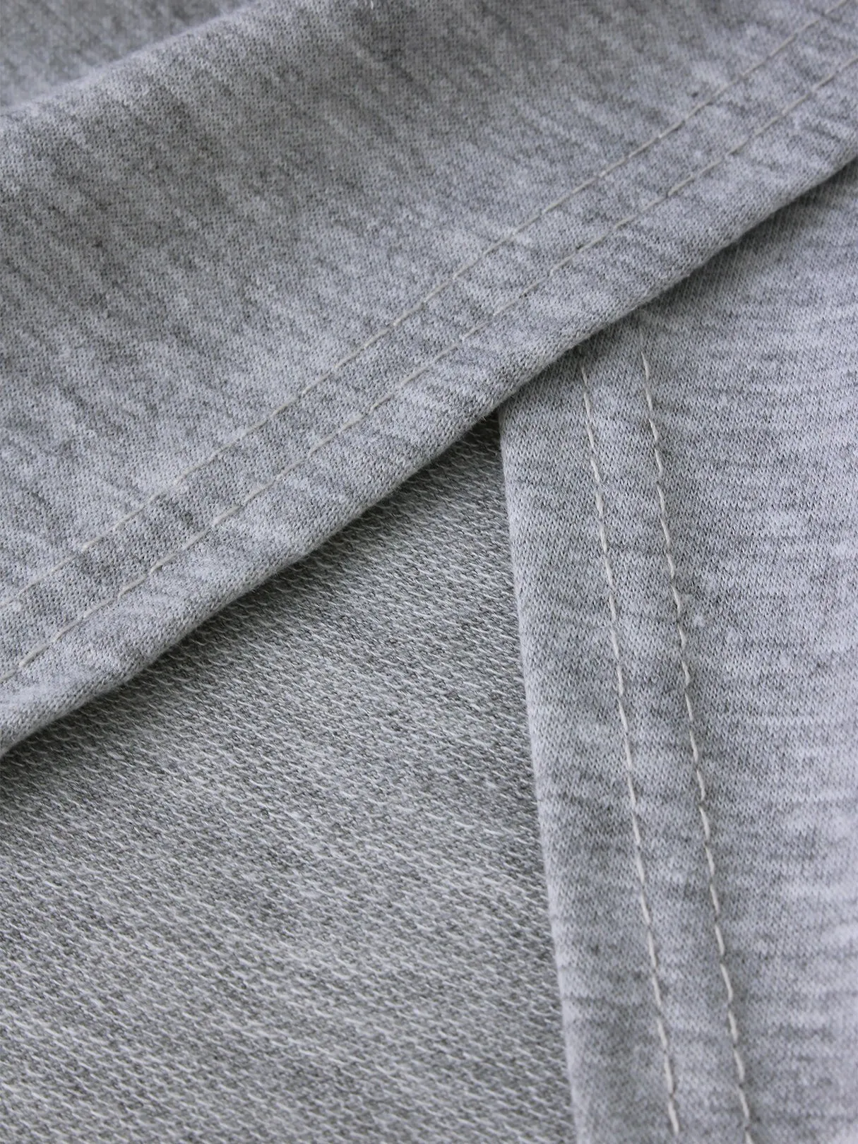 OEM ODM Perkins Collar Plain Crossed Front Long Sleeve Grey Top