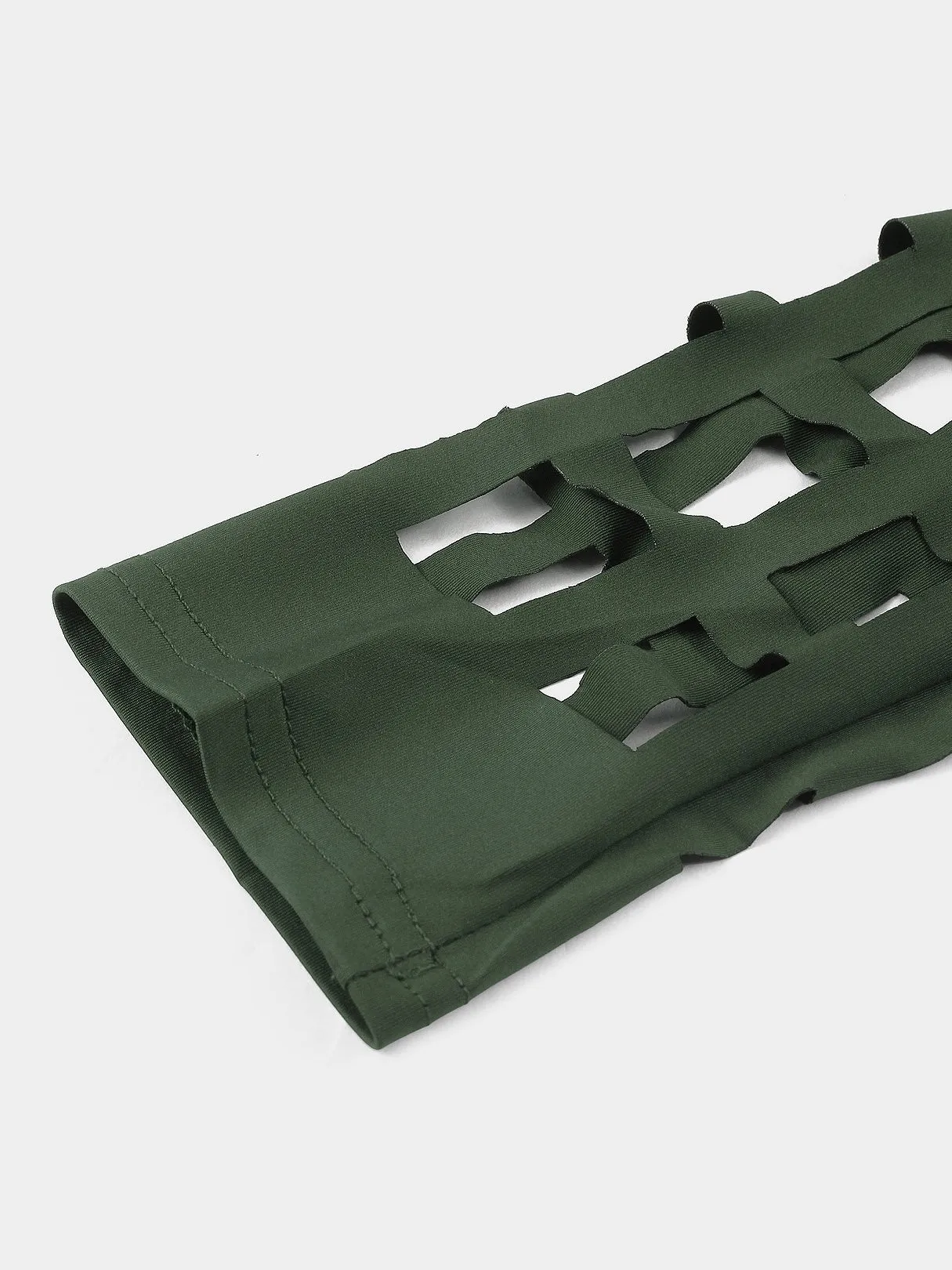OEM ODM Round Neck Plain Hollow Long Sleeve Green T-Shirts