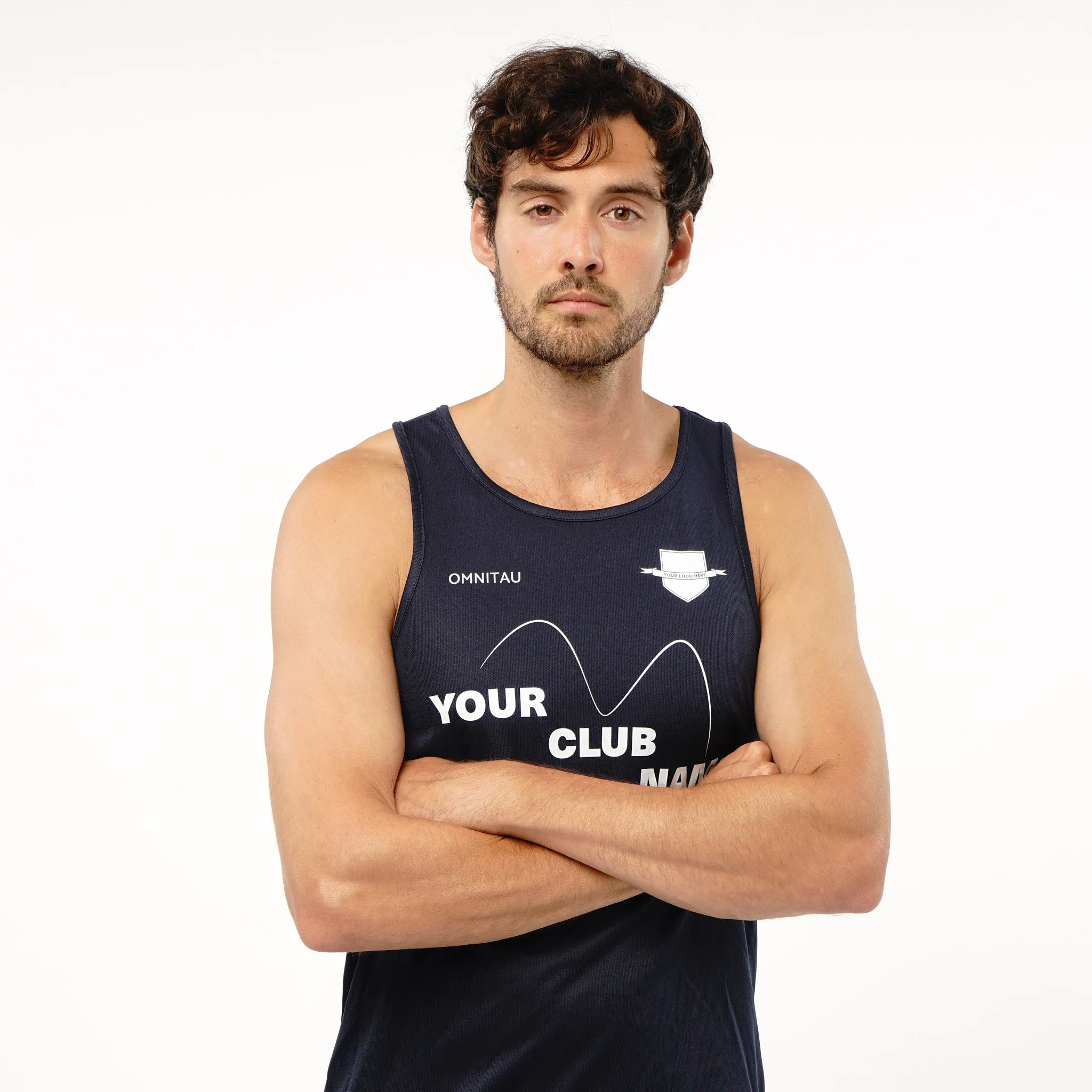 Omnitau Men's Core Crew Neck Athletics Vest  - Navy