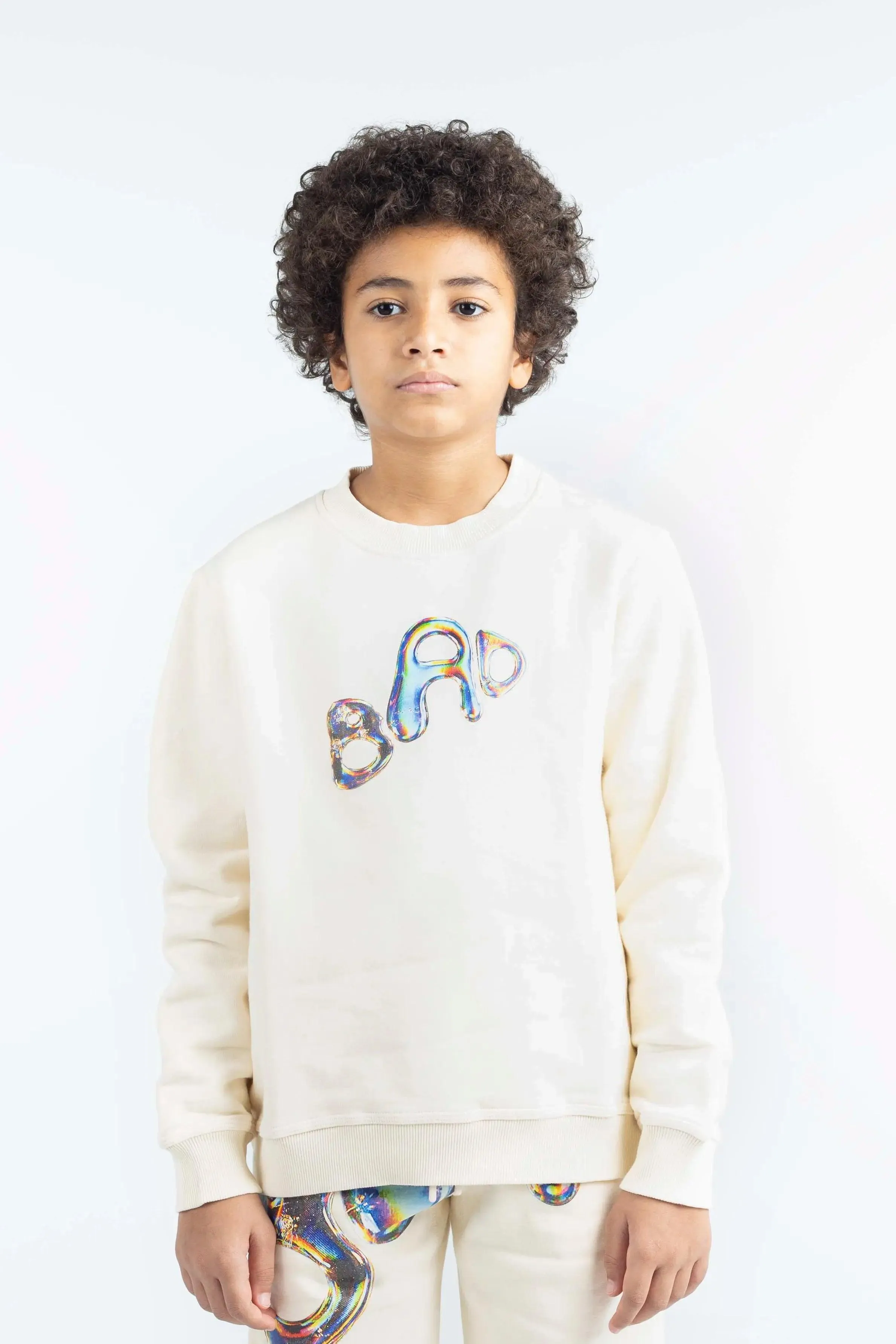 "BAD IN DIMENSIONS" Kids Shorts - Cream