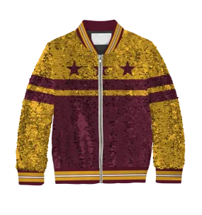 **REQUEST IT** Burgundy & Gold DC Flag / Sequin Jacket