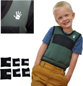 Sensory4u Weighted Sensory Compression Vest for Kids (Small) - 6 Removable Weights Included - Great For Kids Sensory Motor Aide