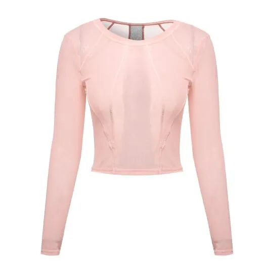 Sexy Transparent Sport Top Fitness Women Sport Shirt Sports Wear For Women Gym Long Sleeve Yoga T Shirt Breathable Sportswear