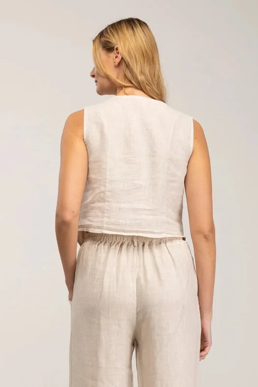 Short Linen Vest