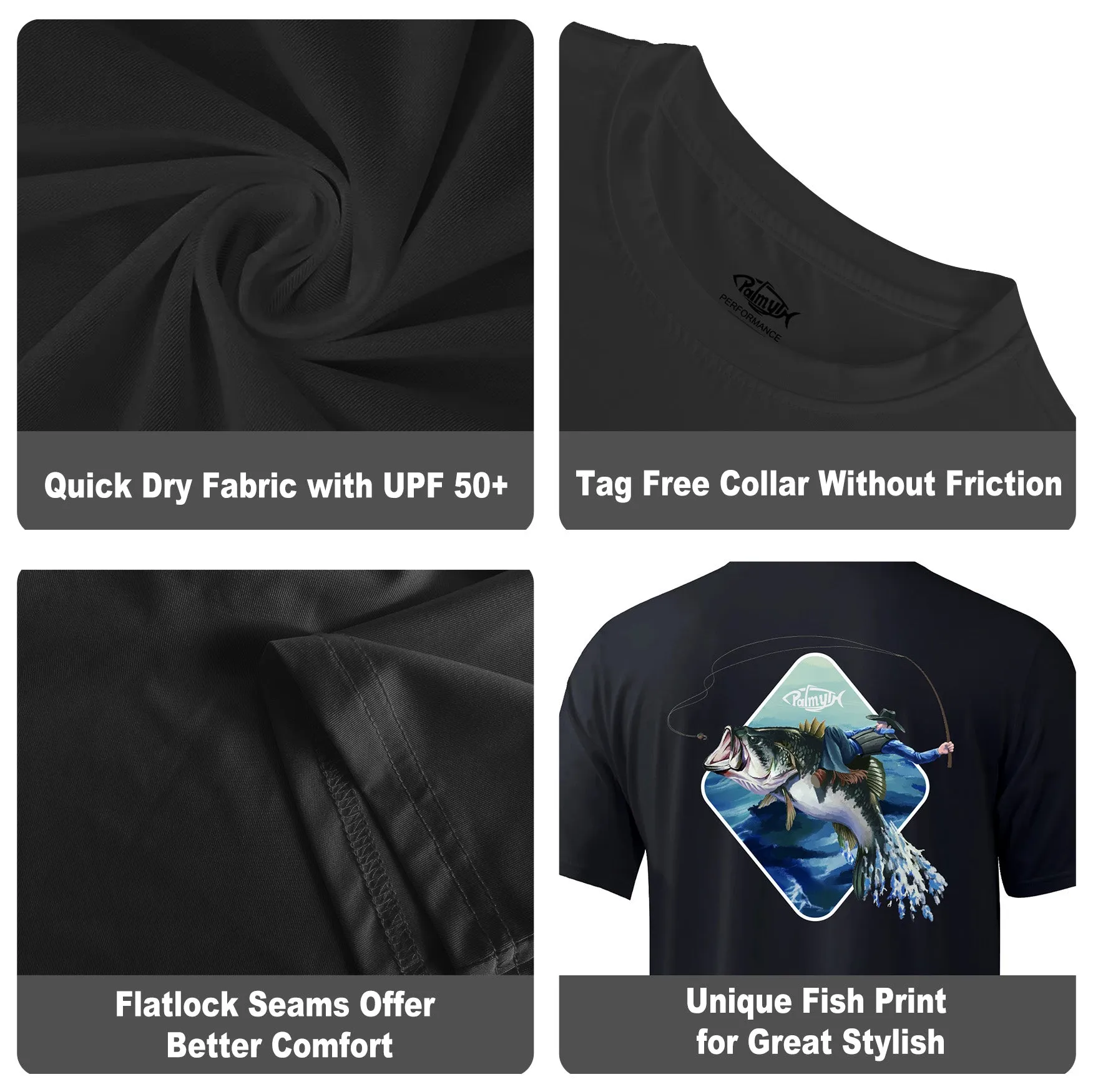 Short Sleeve Shirts UPF 50  (Cowboy Rides Bass)