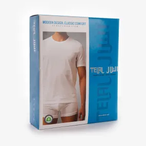 Telal Classic Modern Design Faneela Round-Neck White (6Pcs Box)