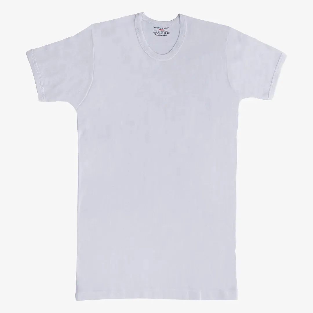 Telal Classic Modern Design Faneela Round-Neck White (6Pcs Box)