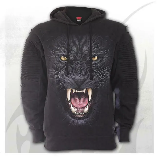 Tribal Panther Biker Mens Hoodie