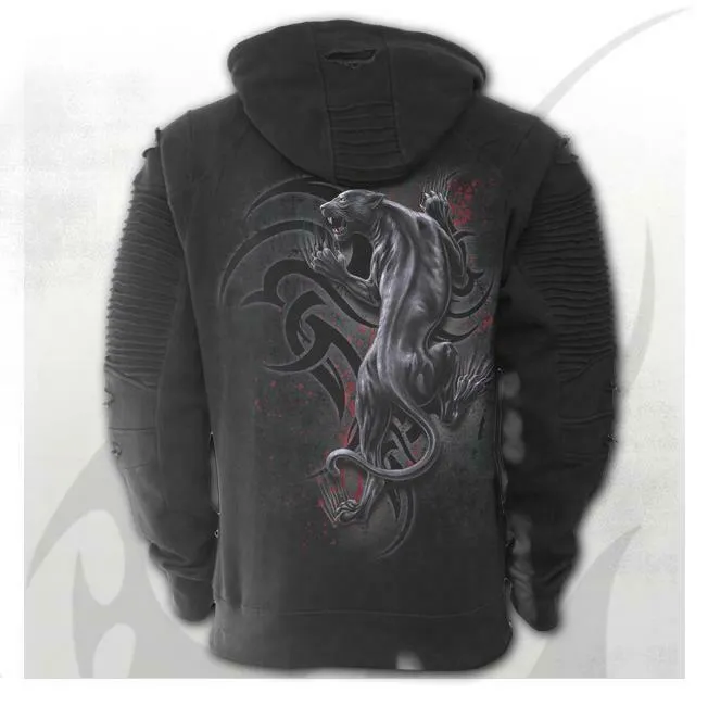 Tribal Panther Biker Mens Hoodie